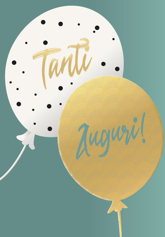 Tanti Auguri - Palloncini Oro (Grado di valore)