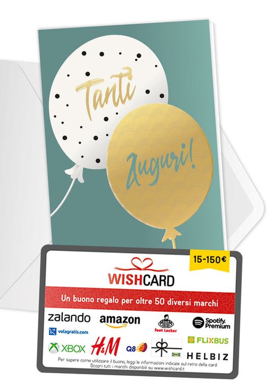 Tanti Auguri - Palloncini Oro (Grado di valore)
