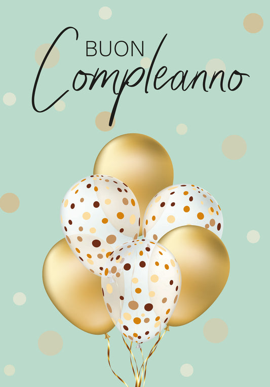 Buon Compleanno - Palloncini Oro (Grado di valore)